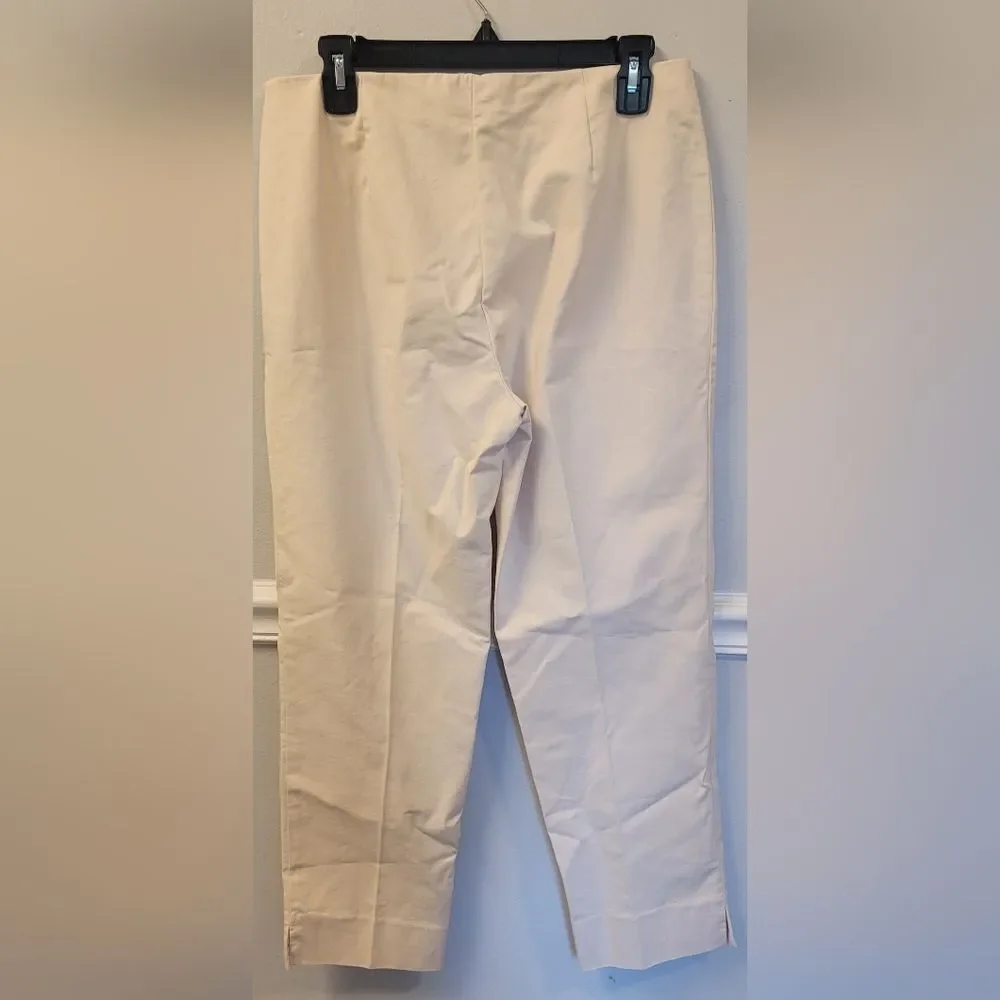 Lafayette 148 New York Stanton Khaki Slim Leg Ankle Pants Size 8